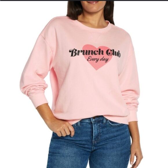 WILDFOX LADIES GRAPHIC SWEATSHIRT BRUNCH CLUB SIZE SMALL CREWNECK AND NWT - Picture 1 of 2